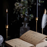 Open journal with dates for days in month for note taking