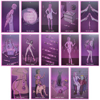 exotic cancer tarot | all wands cards | a pink tarot deck by exotic cancer