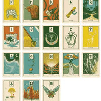 green glyphs runes cards preview