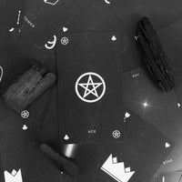 stardust minimalist tarot cards laid out