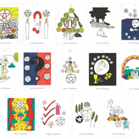Pentacles minor arcana cards of the Apparition Tarot deck by Mary Evans (Spirit Speak Tarot). Minor arcana Pentacles cards along with face cards of Apparitions Tarot