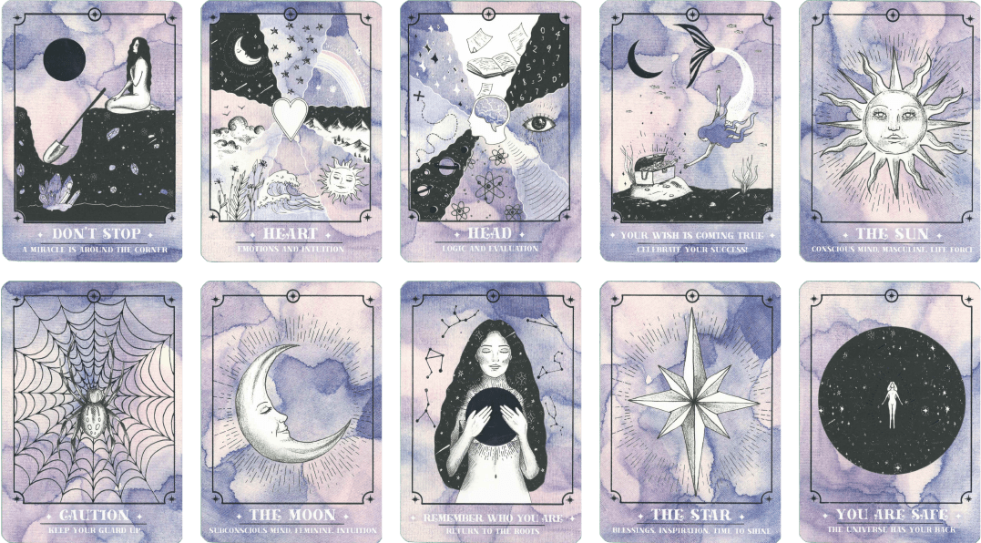 cosmic guidance oracle deck message cards by Annie Tarasova (DreamyMoons)