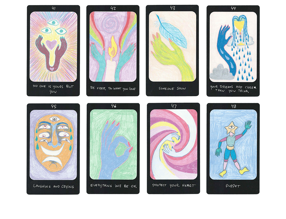 iris oracle deck cards forty one to forty eight by artist Mary Evans (Spirit Speak)
