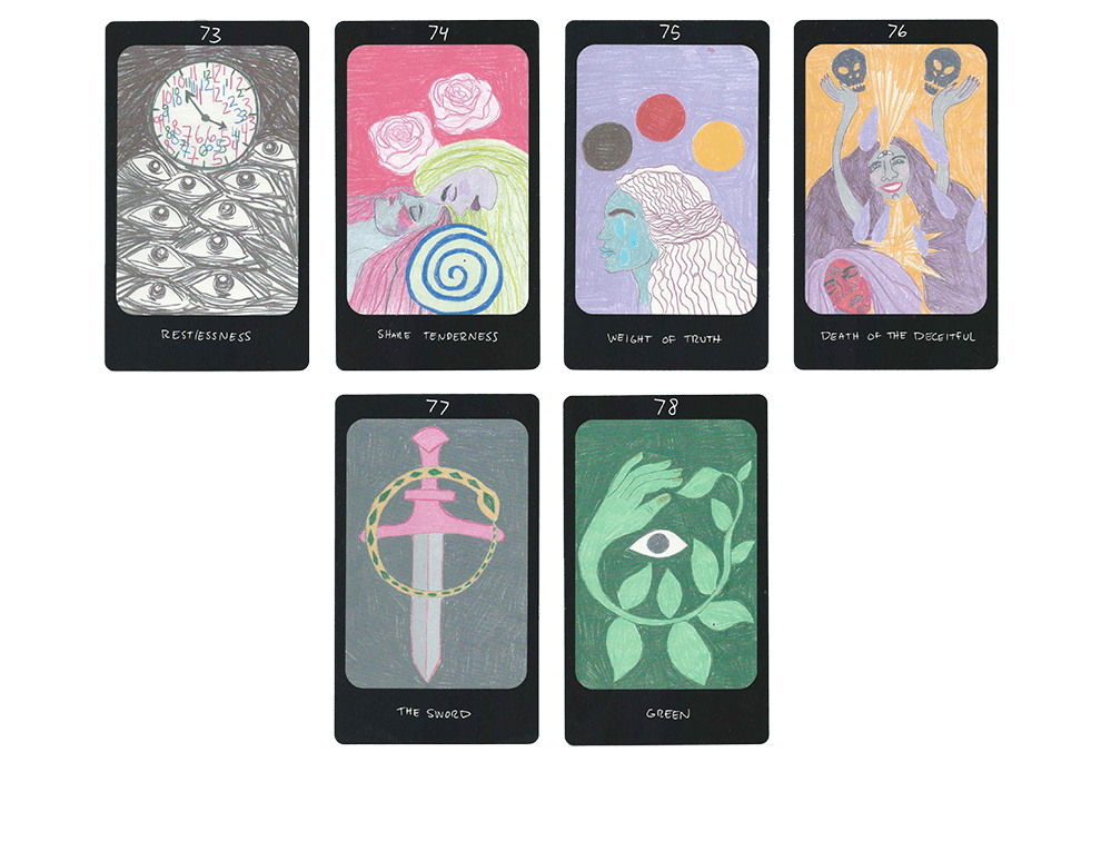 iris oracle deck cards seventy three to seventy eight by artist Mary Evans (Spirit Speak)