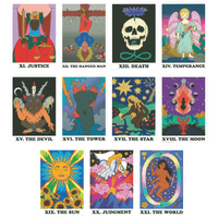 rainbow heart tarot major arcana cards eleven to twenty one
