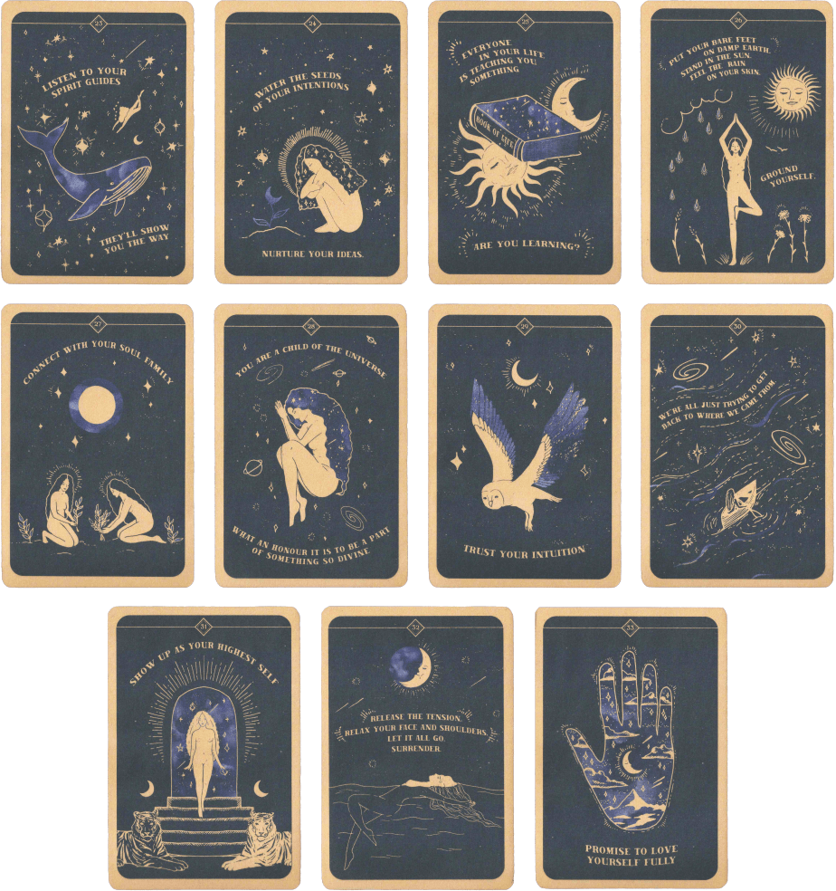 soul whispers oracle deck cards from twenty three to thirty three by Annie Tarasova (DreamyMoons)