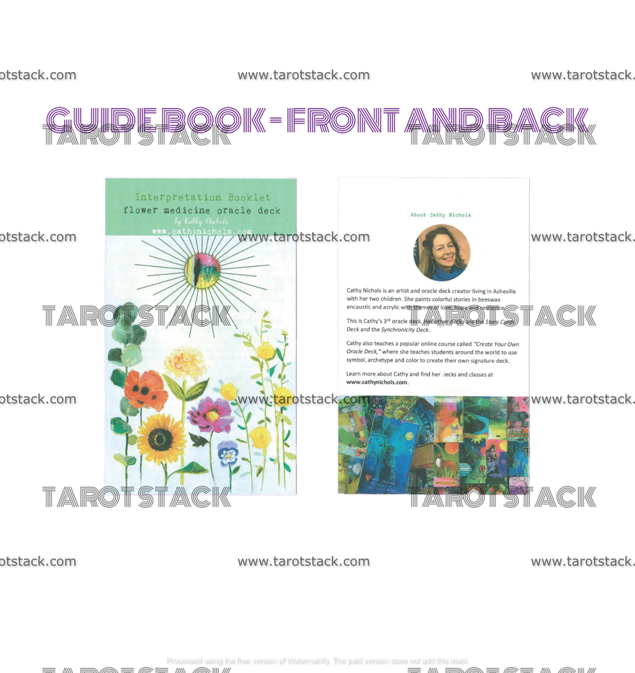 Flower Medicine Oracle deck By Cathy Nichols - Front And Back of Guidebook
