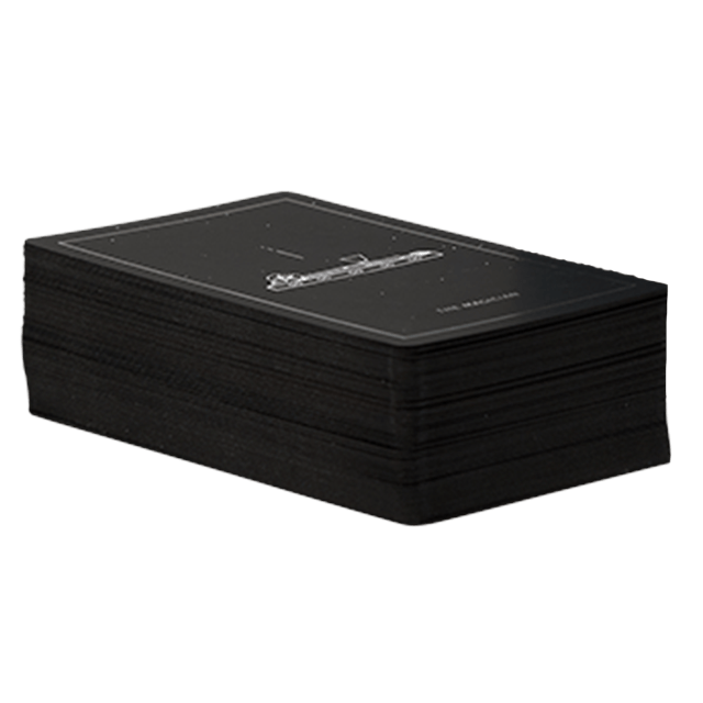 Each card has luxurious black matte finish around the edges