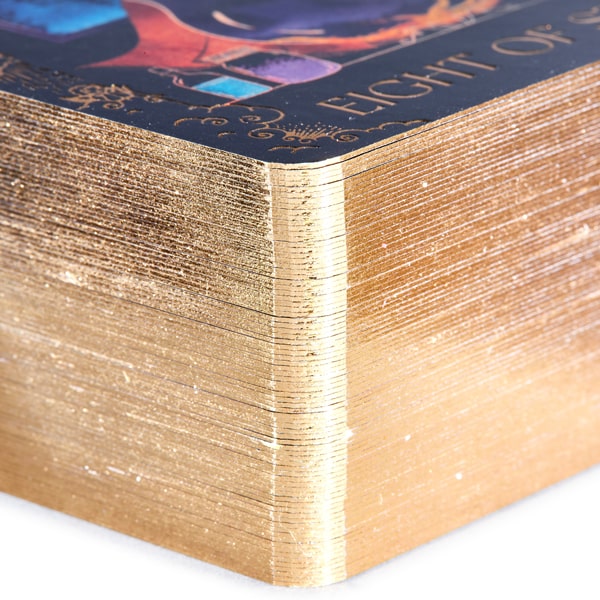 shiny gold gilded edges on each card of dreamy moons tarot
