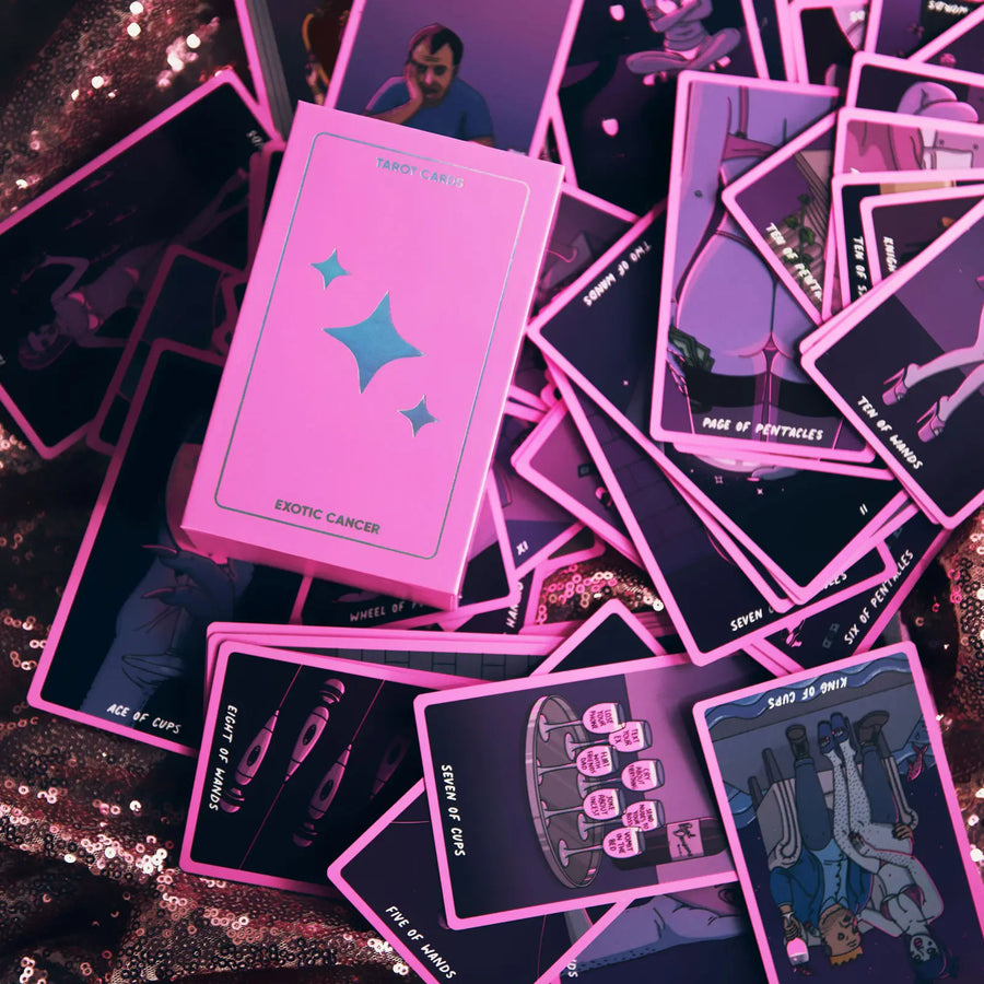 exotic cancer tarot | a pink themed indie tarot deck