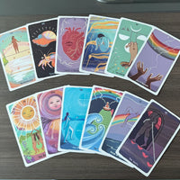 cards from the seed edition black core gentle tarot deck