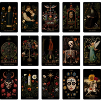 preview of the major arcana cards from the secret garden tarot