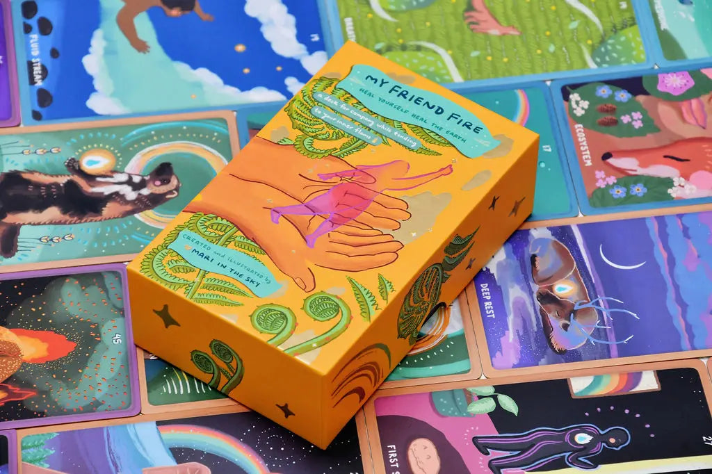 my friend fire oracle deck box on top of cards