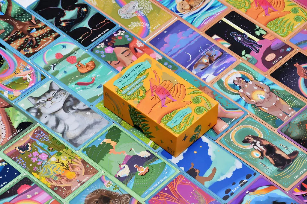 my friend fire oracle cards with box