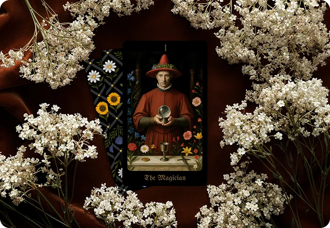 magician card from the secret garden tarot