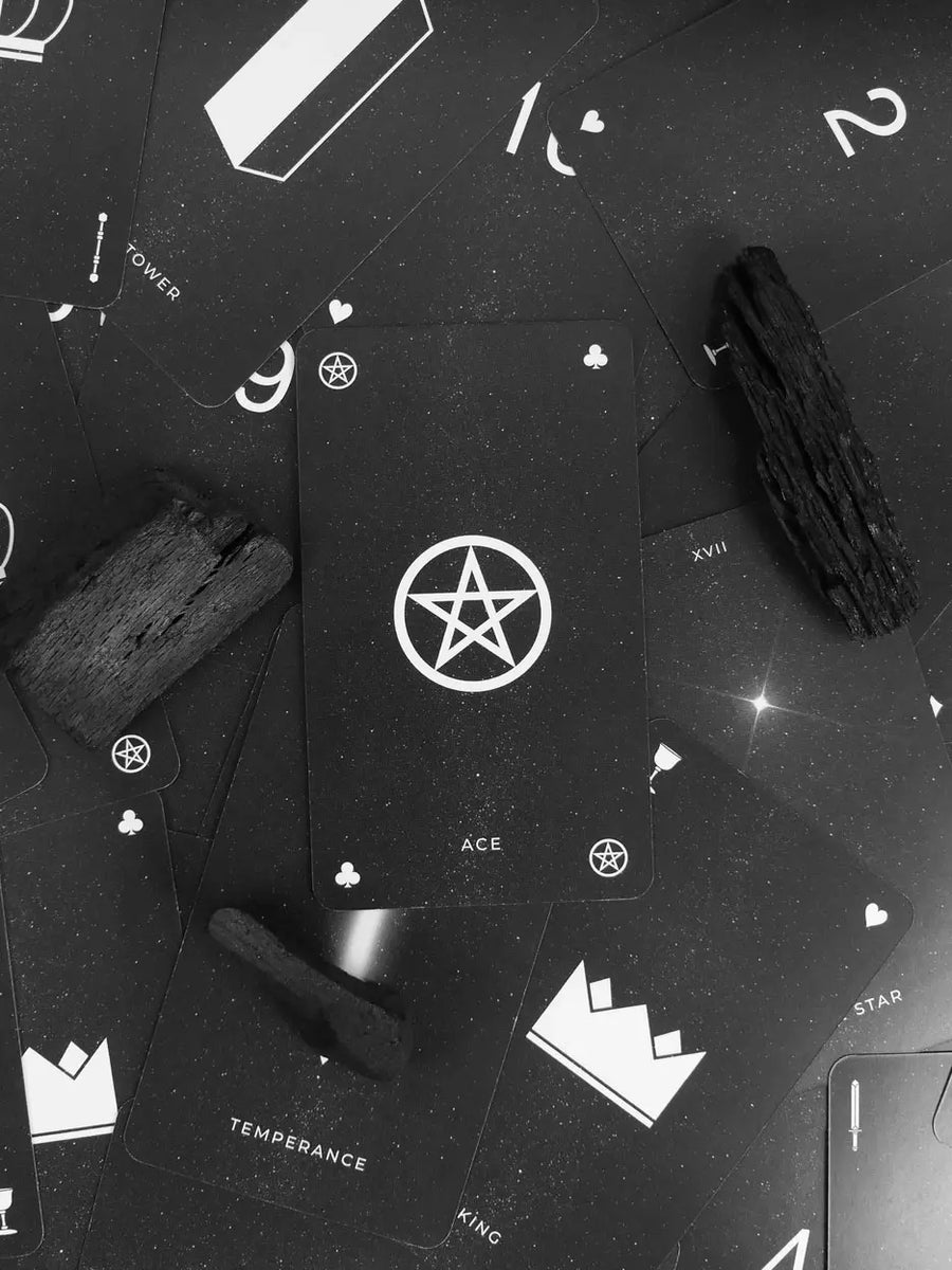 stardust minimalist tarot cards laid out