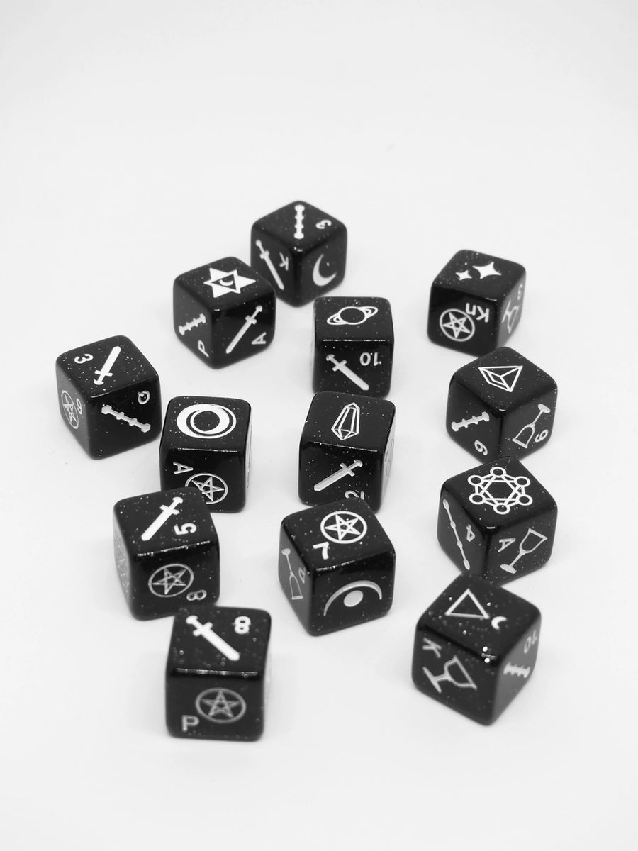 stardust tarot dice laid out