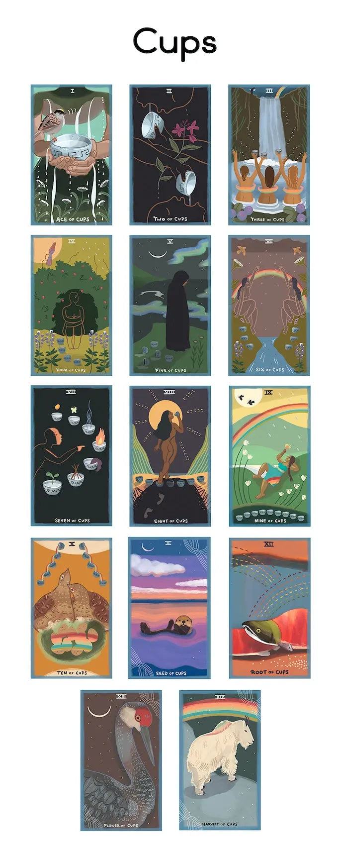 cups cards of the gentle tarot deck first edition