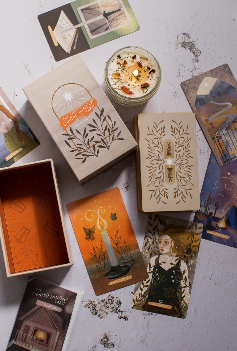 the lighted window tarot deck box and cards