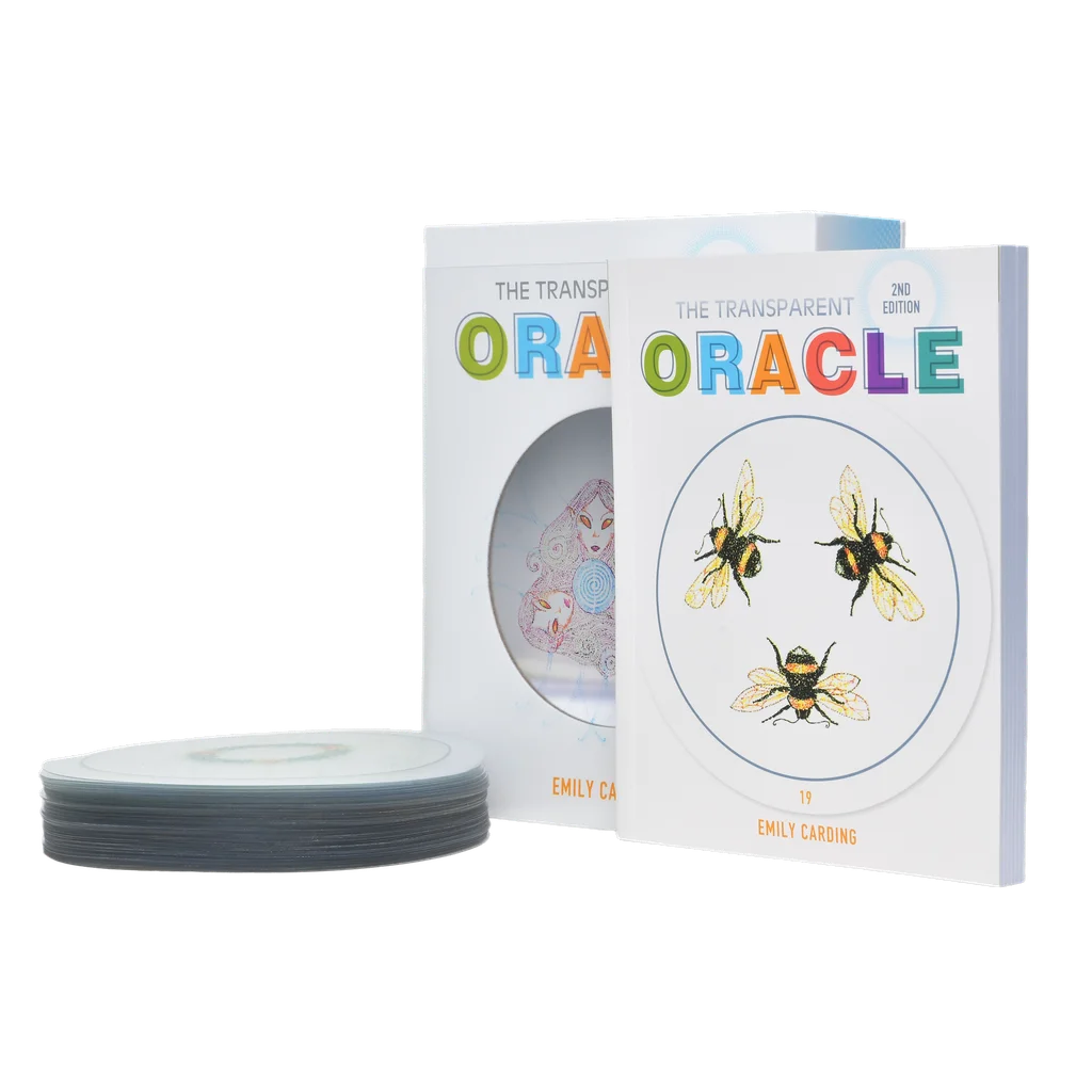 Transparent Oracle deck including cards guidebook and box