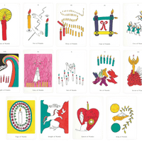 Wands minor arcana cards of the Apparition Tarot deck by Mary Evans (Spirit Speak Tarot). Minor arcana wands cards along with face cards of Apparitions Tarot