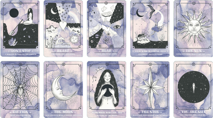 cosmic guidance oracle deck message cards by Annie Tarasova (DreamyMoons)