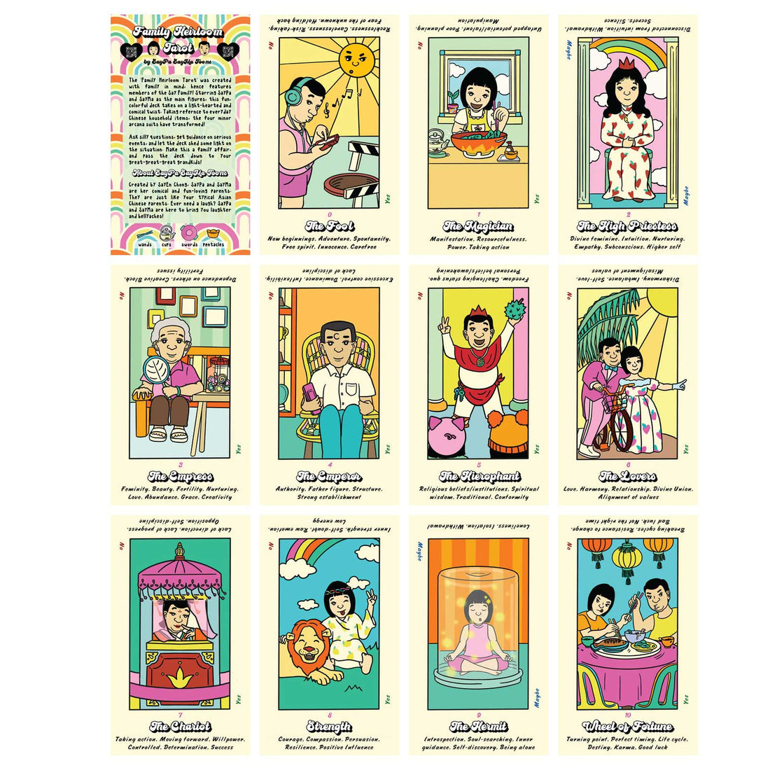family heirloom beginner tarot major arcana cards 0 to 10 | including info card