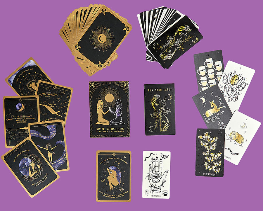 new moon tarot and soul whispers oracle deck bundle