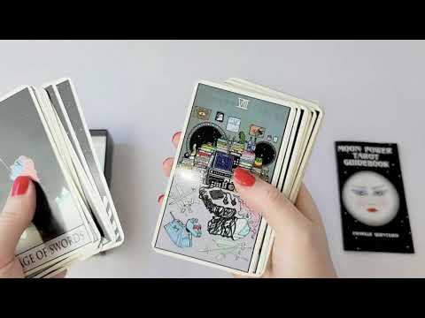 Unboxing Moon Power Tarot deck box by Sick Sad Girls. Walkthrough of all the contents of the box