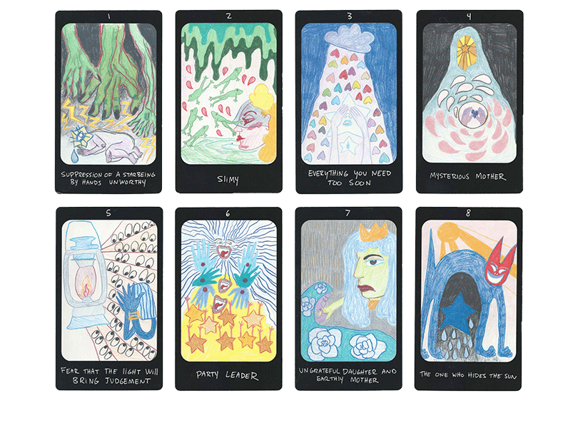 iris oracle deck first eight cards by artist Mary Evans (Spirit Speak)