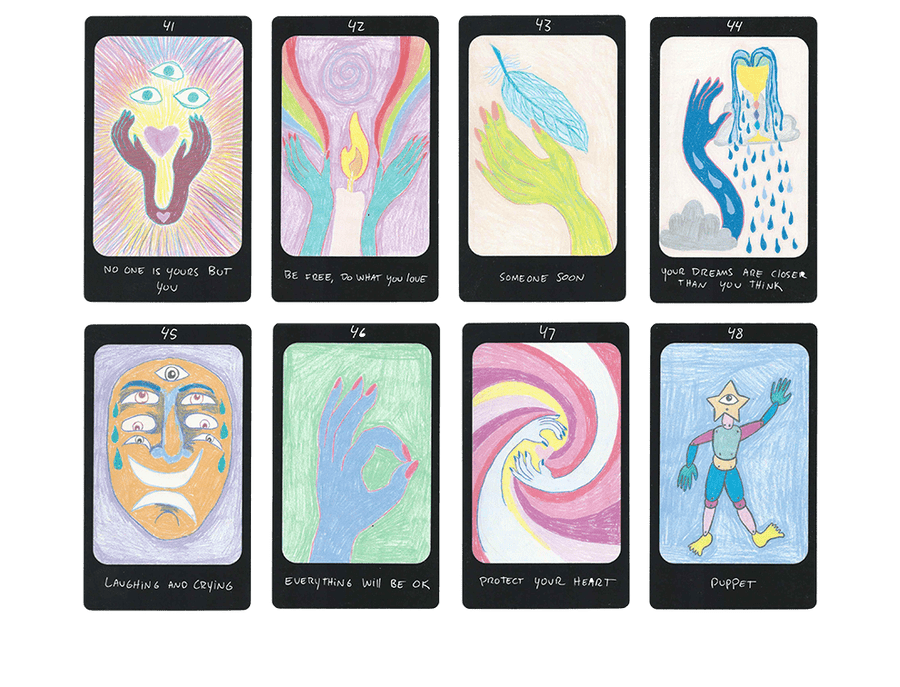 iris oracle deck cards forty one to forty eight by artist Mary Evans (Spirit Speak)