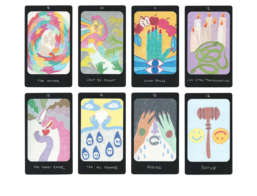 iris oracle deck cards nine to sixteen by artist Mary Evans (Spirit Speak)