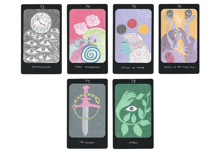 iris oracle deck cards seventy three to seventy eight by artist Mary Evans (Spirit Speak)