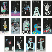 moon power tarot deck swords minor arcana cards by Charlie Quintero and Camille Smooch (Sick Sad Girls)