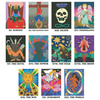 rainbow heart tarot major arcana cards eleven to twenty one