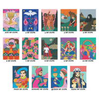 rainbow heart tarot cups minor arcana cards