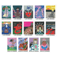 rainbow heart tarot swords minor arcana cards