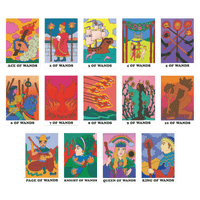 rainbow heart tarot wands minor arcana cards