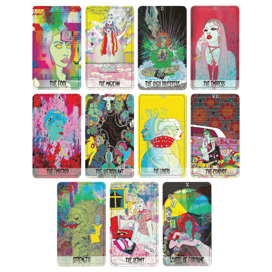 star power tarot deck by Charlie Quintero major arcana cards 0 to 10