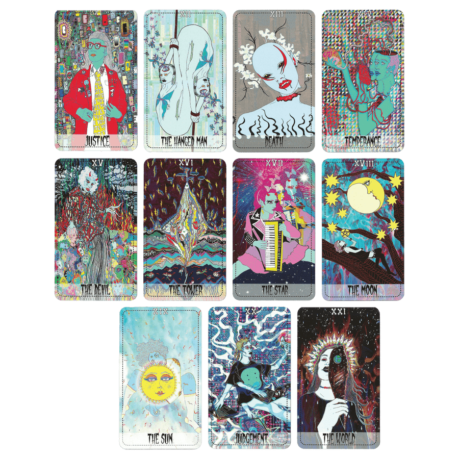 star power tarot deck by Sick Sad Girls major arcana cards 11 to 21