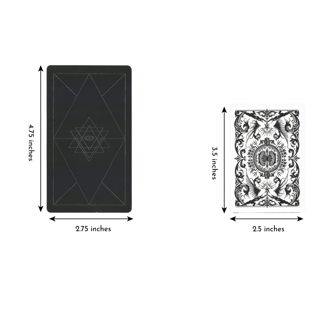 synesthesia tarot deck card size comparison