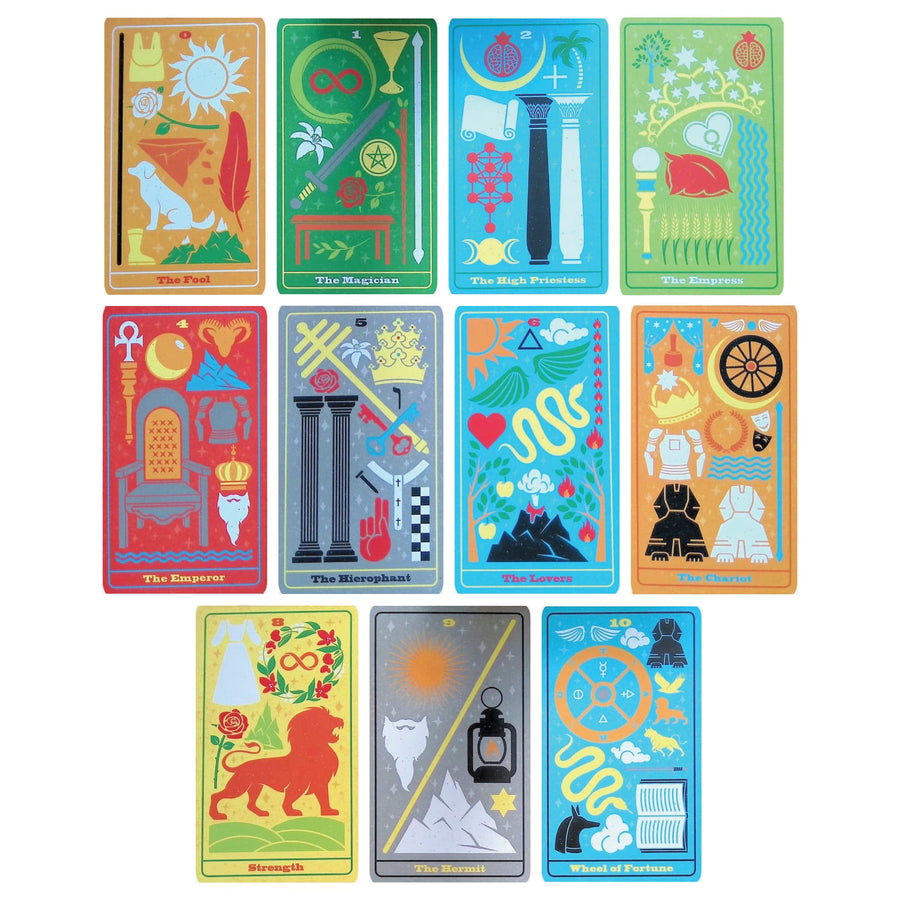 tarot disassembled major arcana cards display