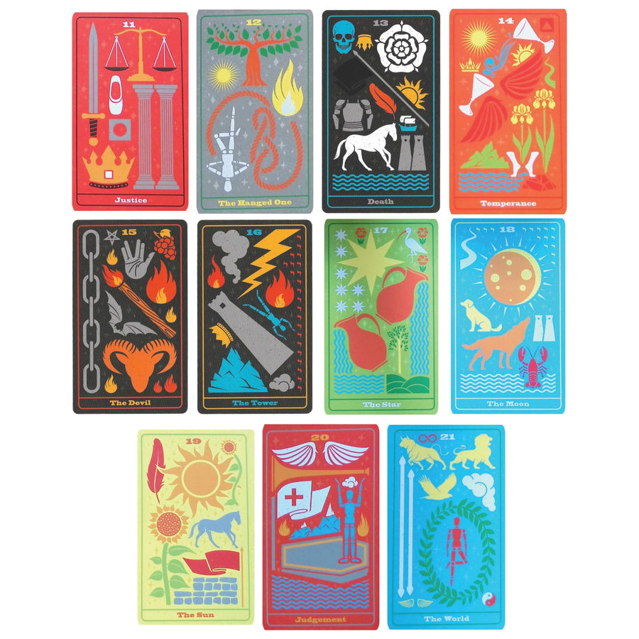 tarot disassembled major arcana cards display