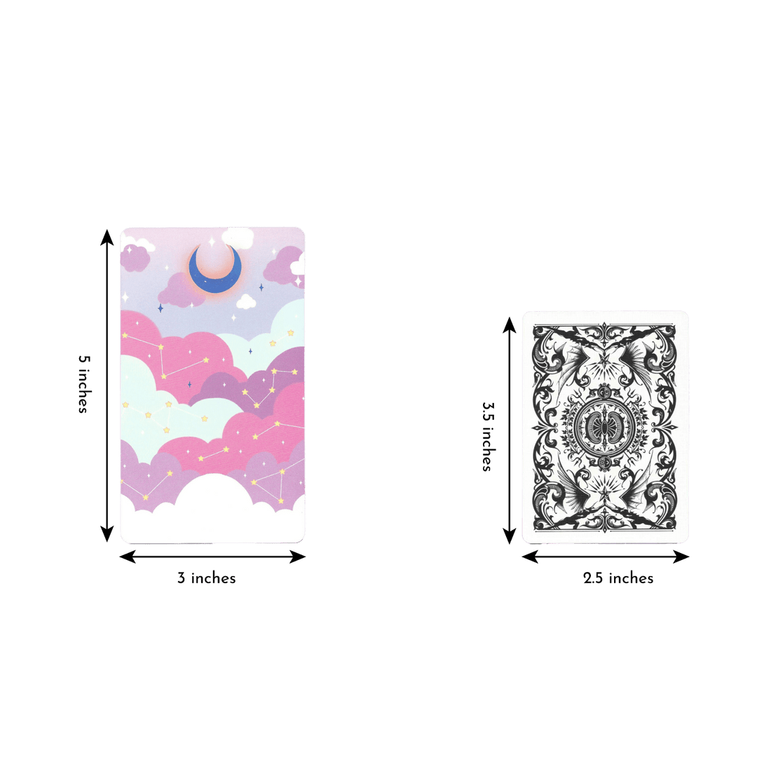 pastel journey tarot card size comparison