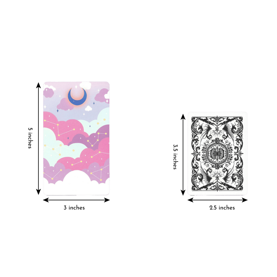 pastel journey tarot card size comparison